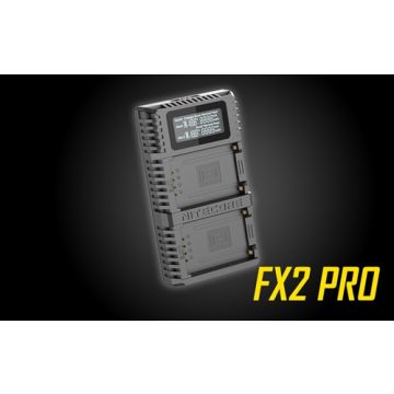 NITECORE FX2 PRO DUAL SLOT USB CHARGER FOR FUJIFILM NP-T125 BATTERY