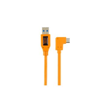 Tether Tools TetherPro Right Angle Adapter USB 3.0 to USB-C High-Visibility Orange