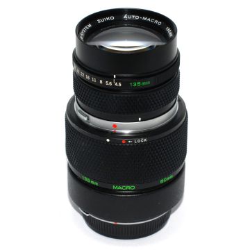 Used Olympus 135 F4.5 Macro with Macro Adapter, Good Condition
