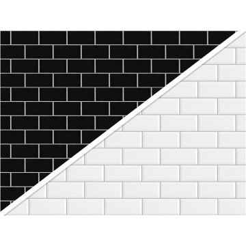 V-Flat World Duo Board White Subway Tile/Ebony Subway Tile 30x40"