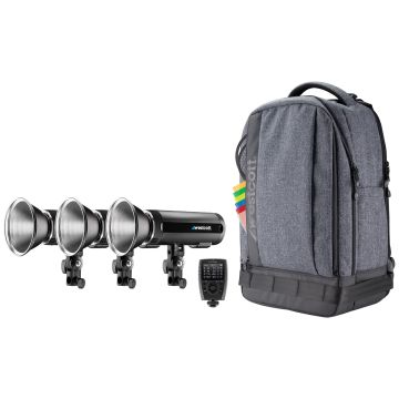 Westcott FJ200 Strobe 3-Light Backpack Kit with FJ-X3M Universal Wireless Trigger